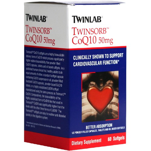 TwinLab Twinsorb CoQ10 50mg - 60 Softgels