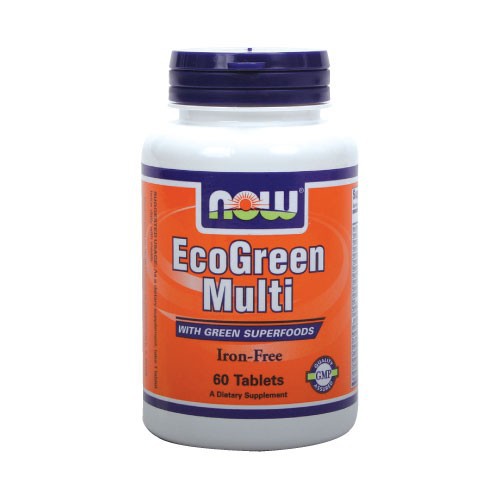 NOW EcoGreen Multi - Iron Free - 60 Tablets