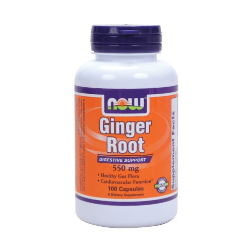 NOW Ginger Root (550 mg) - 100 Capsules