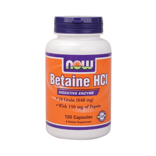 NOW Betaine HCl - 120 Capsules